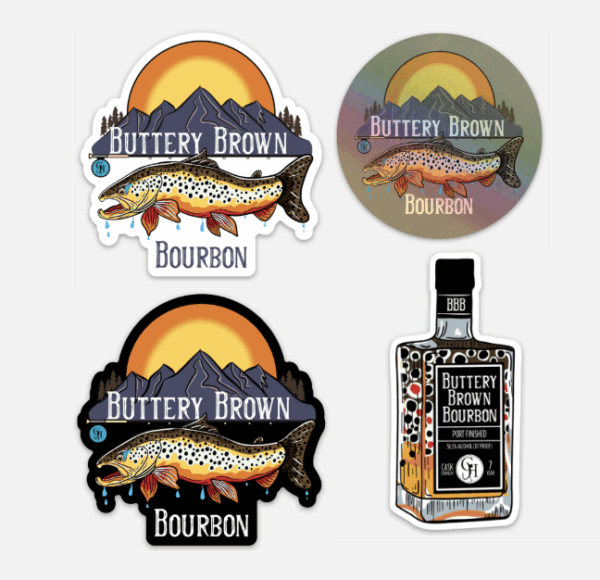 Buttery Brown Bourbon Stickers